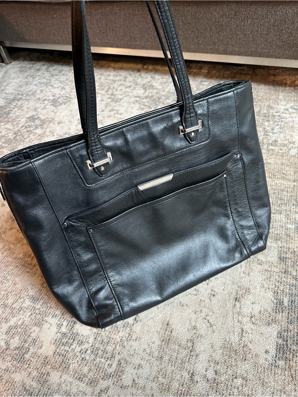 COACH Taylor 32824 Black Leather Large Tote Shoulder Bag Satchel - Picture 4 of 12